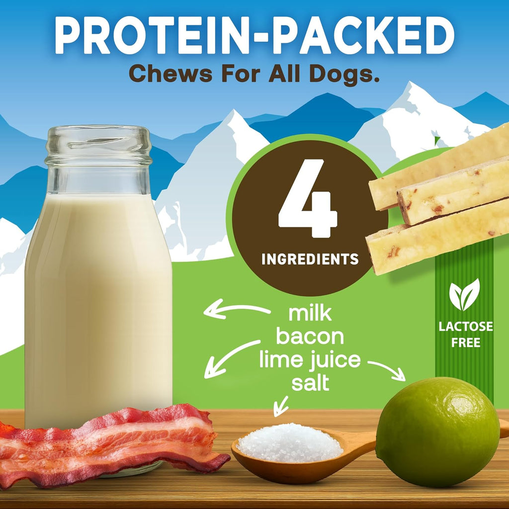 Bacon-Flavored Gold Yak Chews for Large Dogs