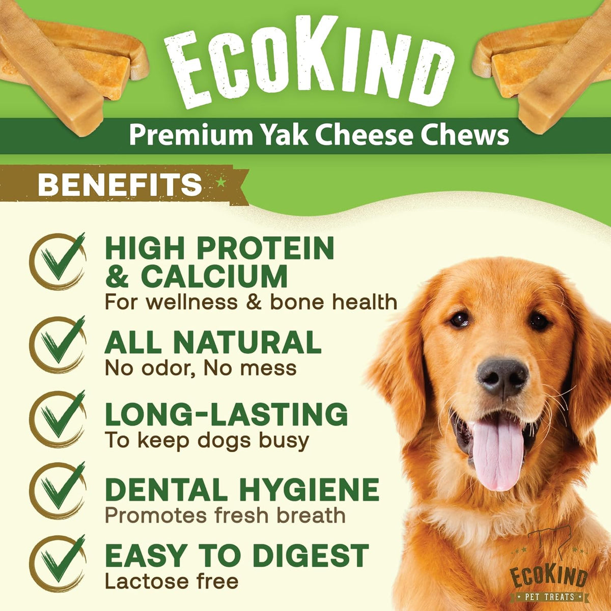 Gold Yak Chews for Large Dogs